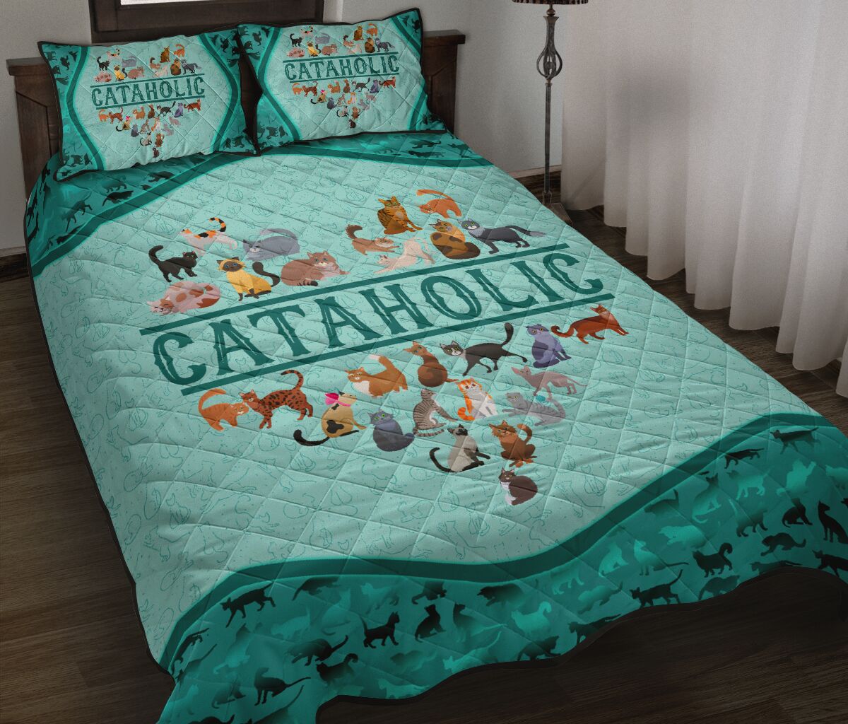 Cat - Cataholic - Aholic - Quilt Bed Set 43 - Love Quilt Bedding Set