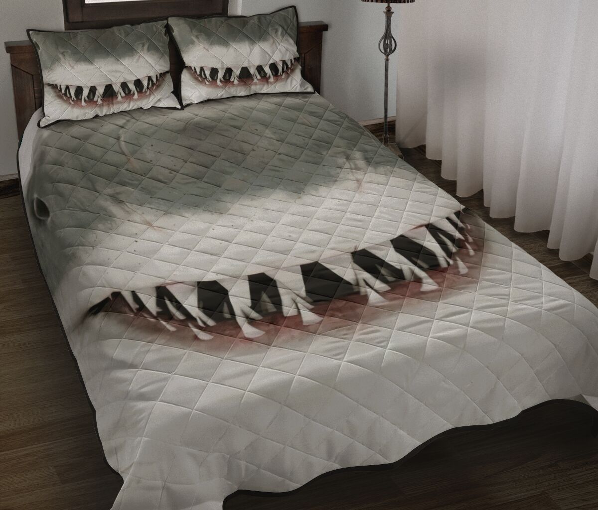 Shark Face Quilt Bed Set - Love Quilt Bedding Set