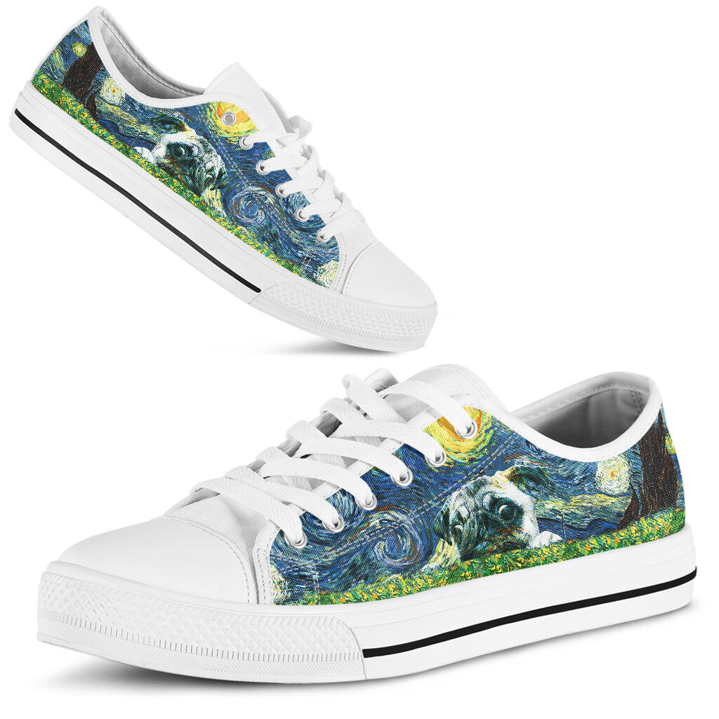Pug Painting - Low Top Shoe - Love Love Top Shoes