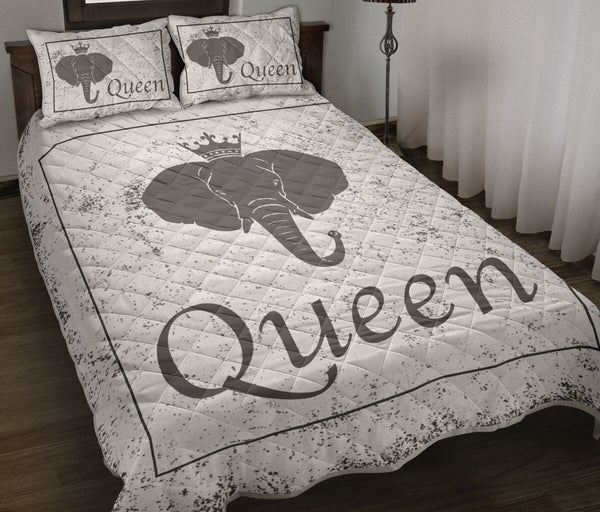 Elephant - Queen - Love Quilt Bedding Set