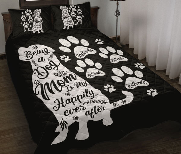 Rottweiler Black And White - Bed Set- Love Quilt Bedding Set