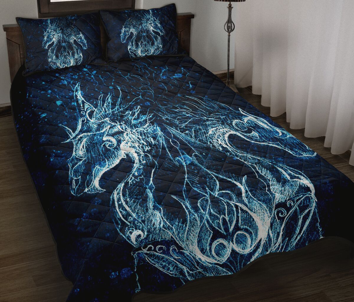 Dragon Art Tyle Quilt Bed Set - Love Quilt Bedding Set