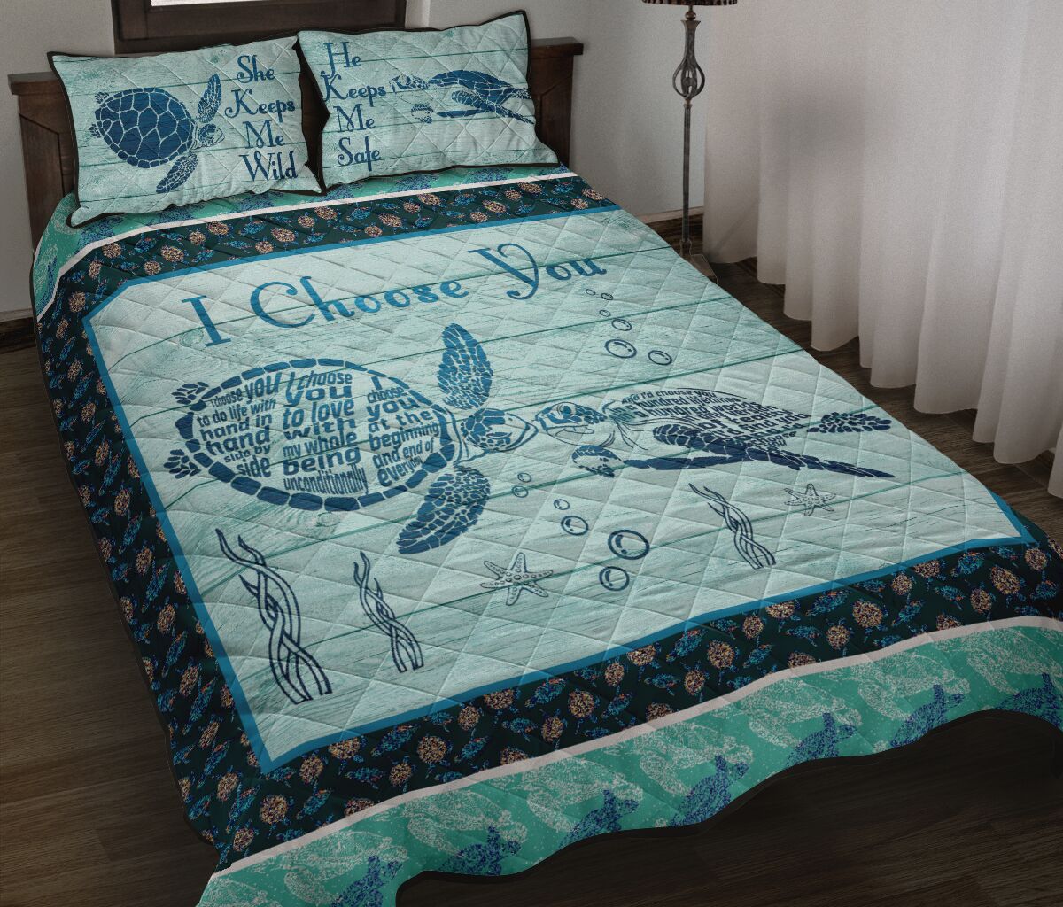 Turte Quote Style Quilt Bed Set- Love Quilt Bedding Set