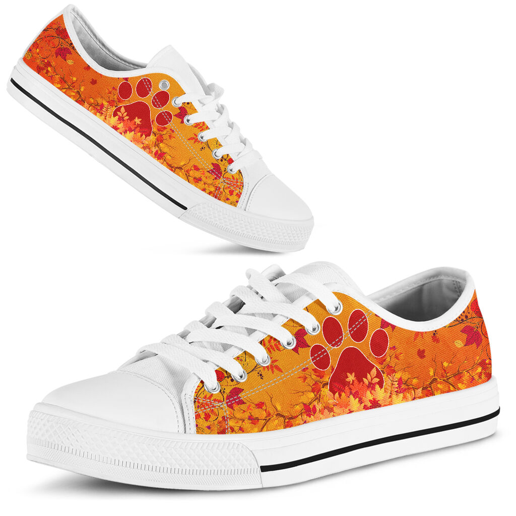 Dog Mom Leaf Autumn - Low Top Shoe - Love Love Top Shoes