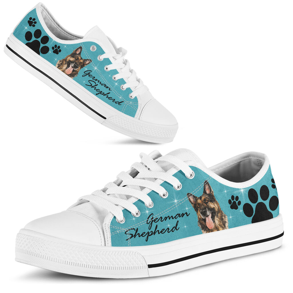 German Shepherd And Paw - Low TopShoe - Love Love Top Shoes