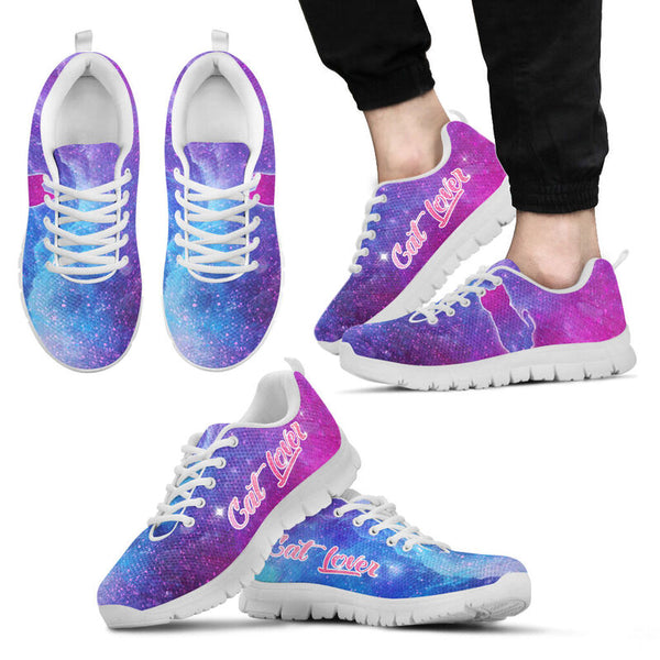 Lg Cat Lovers In Galaxy World Sneakers, Runni- Love Sneakers