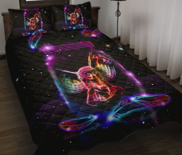 Owl Neon Quilt Bed Set - Love Quilt Bedding Set