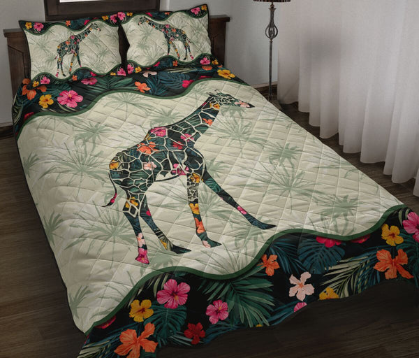 Giraffe Tropical Style Quilt Bed Set - Love Quilt Bedding Set