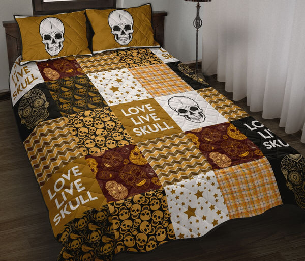 Quilt Bed Set - Skull 90 - Love Quilt Bedding Set