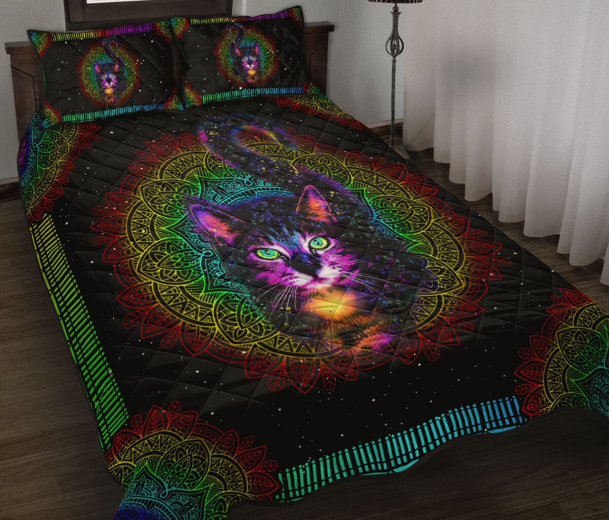 Quilt Bed Set - Cat - Rainbow 14 - Love Quilt Bedding Set