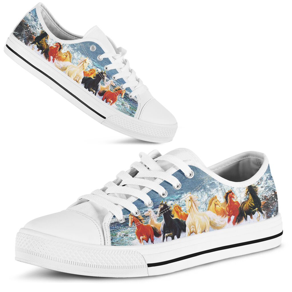 Horse 3d Painting Low Top Shoes