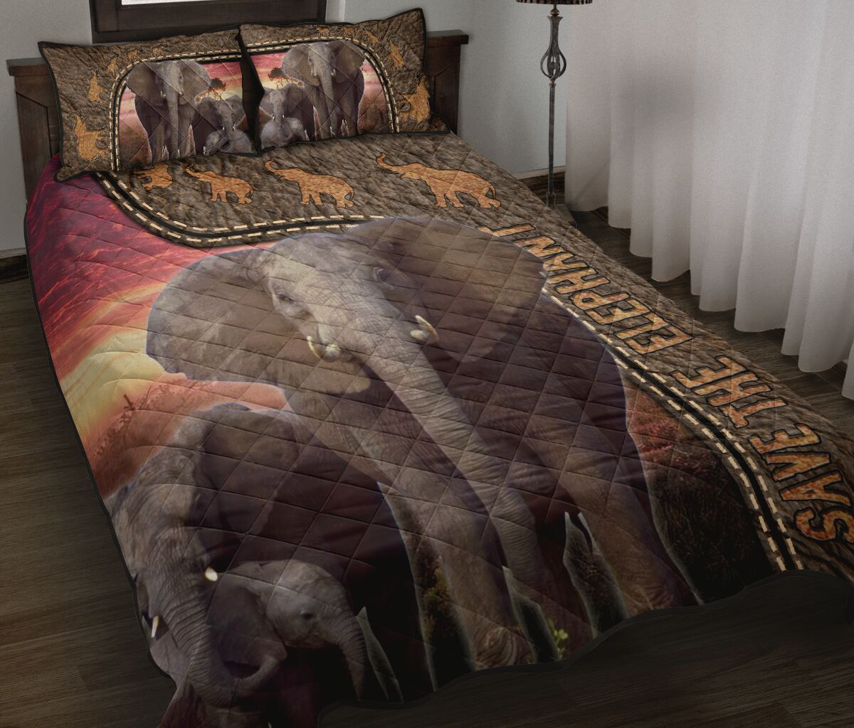 Save The Elephant - Bed Set - Love Quilt Bedding Set