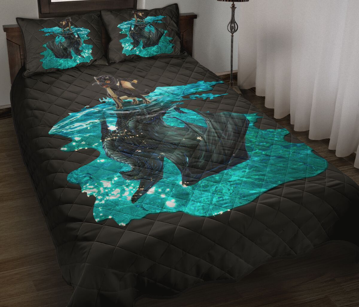 Dragon Shadow Style Quilt Bed Set- Love Quilt Bedding Set