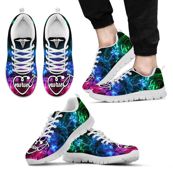 Nurse Smoke Colorful Shoes Sneakers, Running Shoes, Shoes For Women, Shoes For Men, Custom S- Love Sneakers