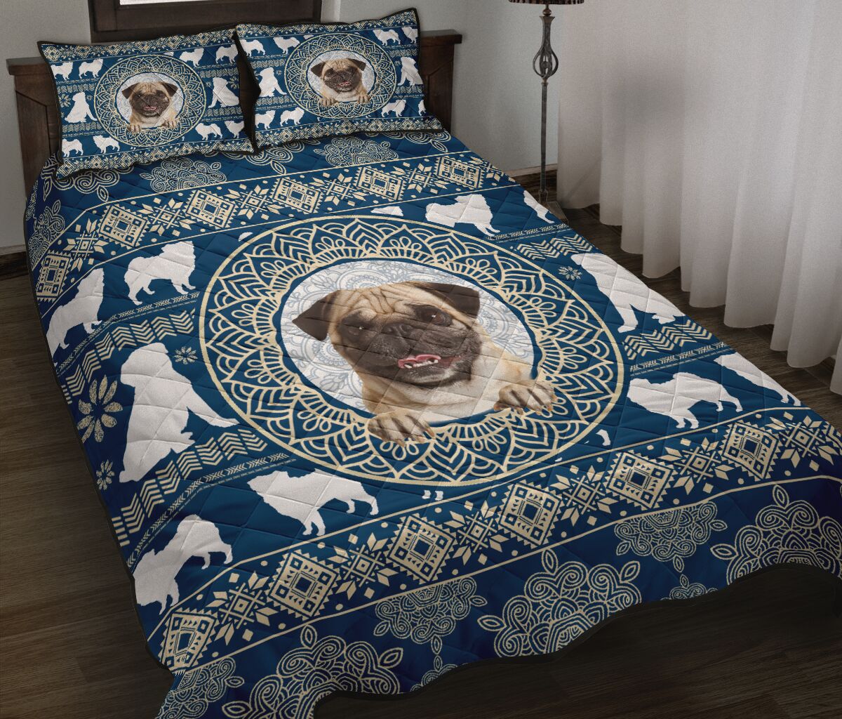 Pug Mandala Pattern - Bed Set - Love Quilt Bedding Set