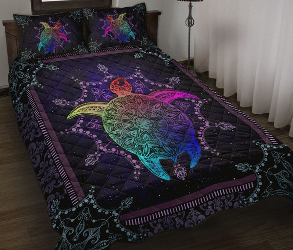 Turtle Mandala Quilt Bed Set- Love Quilt Bedding Set