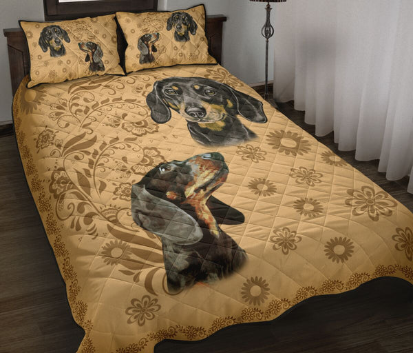 Dachshund Brown - Bed Set- Love Quilt Bedding Set