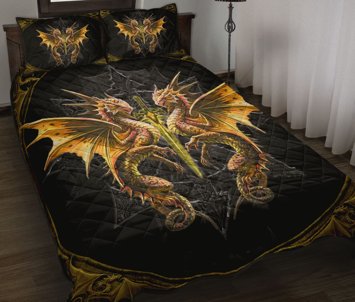 Dragon Gothic Style Quilt Bed Set 847126
