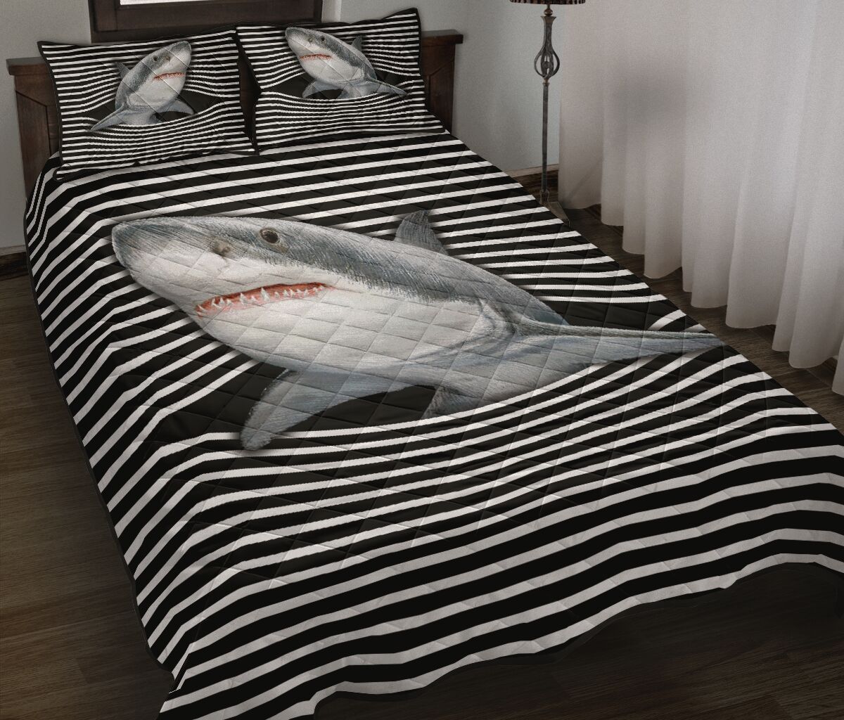 Shark Streaky Style Quilt Bed Set - Love Quilt Bedding Set