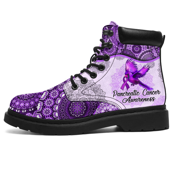 Pancreatic Cancer - Vintage Mandala Asboot Sky - Love All Season Boots