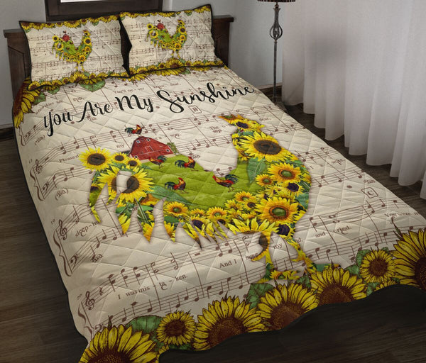 Roosters Are My Sunshine - Quilt Bed Set - Love Quilt Bedding Set