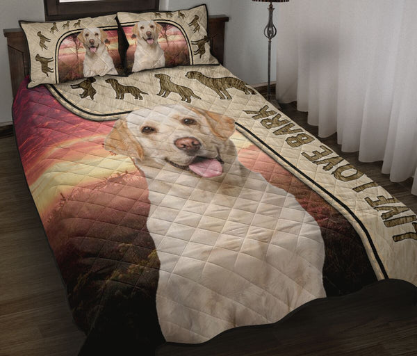Live Love Bark Labrador- Bed Set - Love Quilt Bedding Set