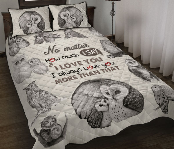 Owl Quote Style Quilt Bed Set- Love Quilt Bedding Set