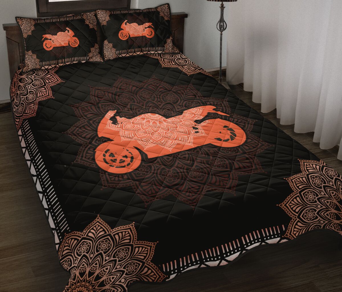 Biker Quilt Bed Set 94 - Love Quilt Bedding Set