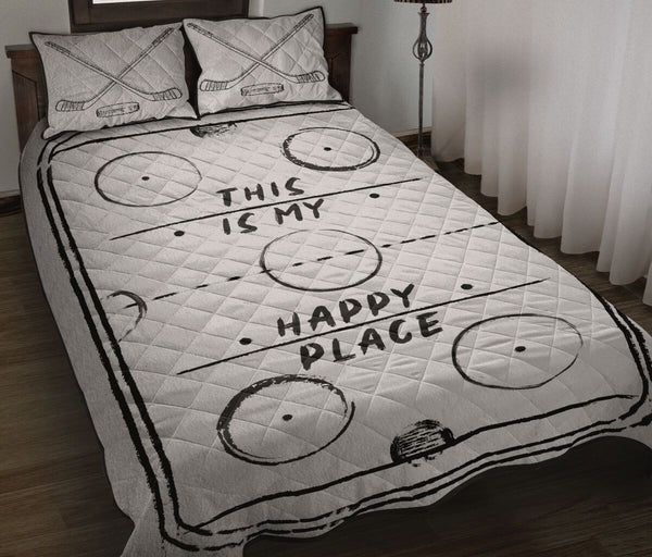 Hockey Happy Place - Quilt Bed Set - Nnd - Love Quilt Bedding Set