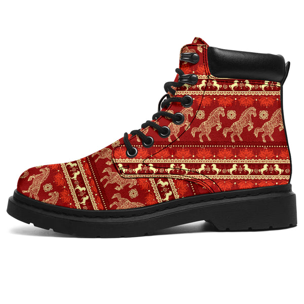 Horse Seamless Pattern Boots - Love All Season Boots