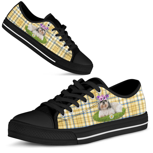 Shih Tzu Flower Caro - Low Top Shoe - Love Low Top Shoes