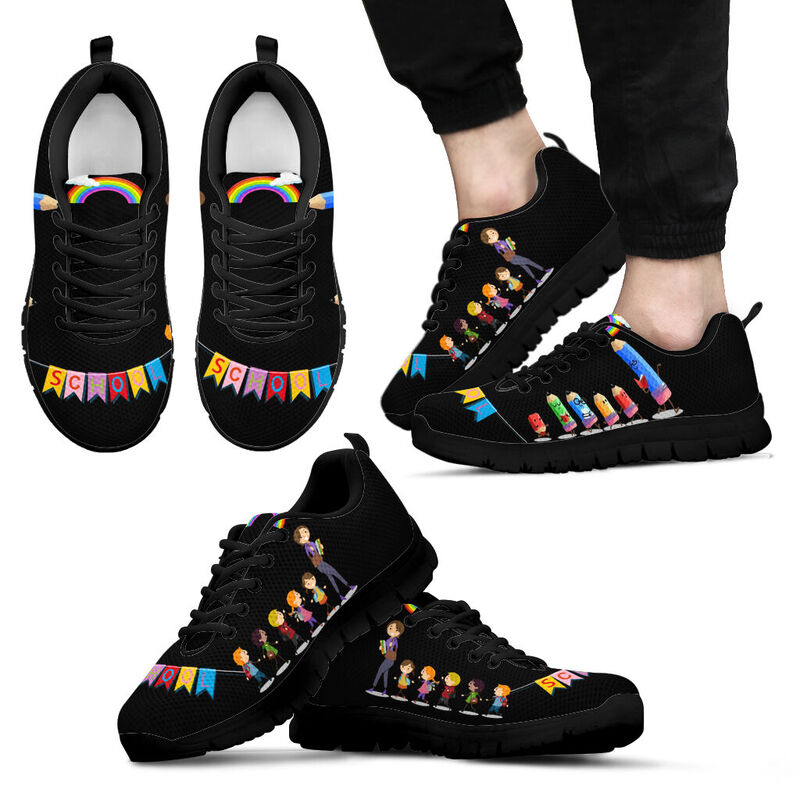 School Child Pencil Black Kd2 Sneakers, Runni- Love Sneakers