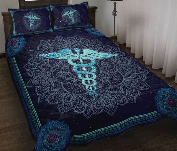 Nurse Mandala Blue - Bed Set - Love Quilt Bedding Set