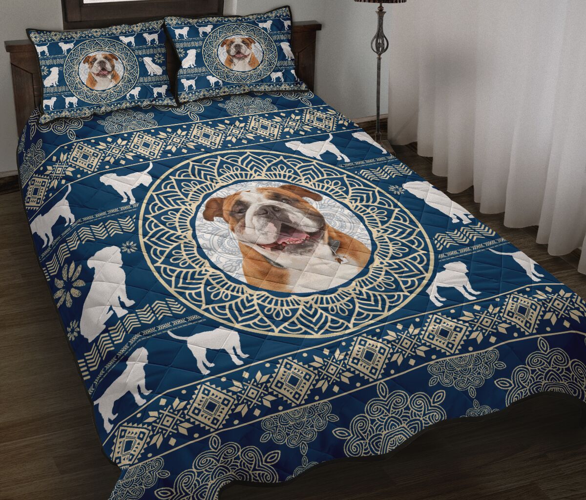 Bulldog Mandala Pattern - Bed Set- Love Quilt Bedding Set
