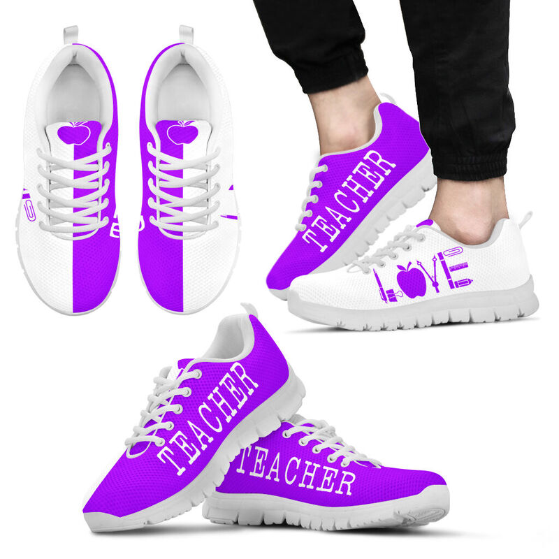 Teacher Love Purple White Kd Sneakers, Runni- Love Sneakers
