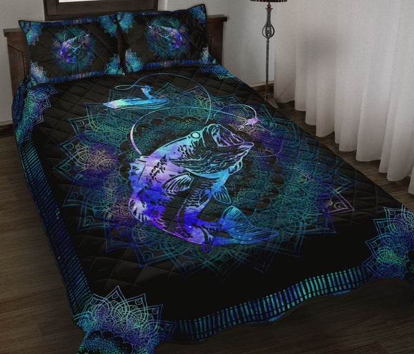 Fishing - Mandala Style - Quilt Bed Set 70 - Love Quilt Bedding Set