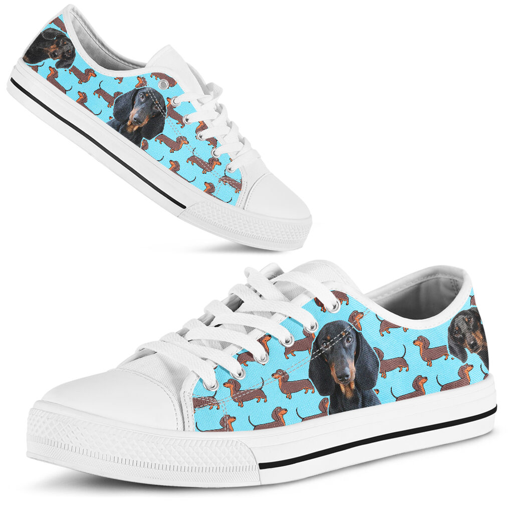 Dachshund Funny Pattern Low Top Shoes - Love Low Top Shoes