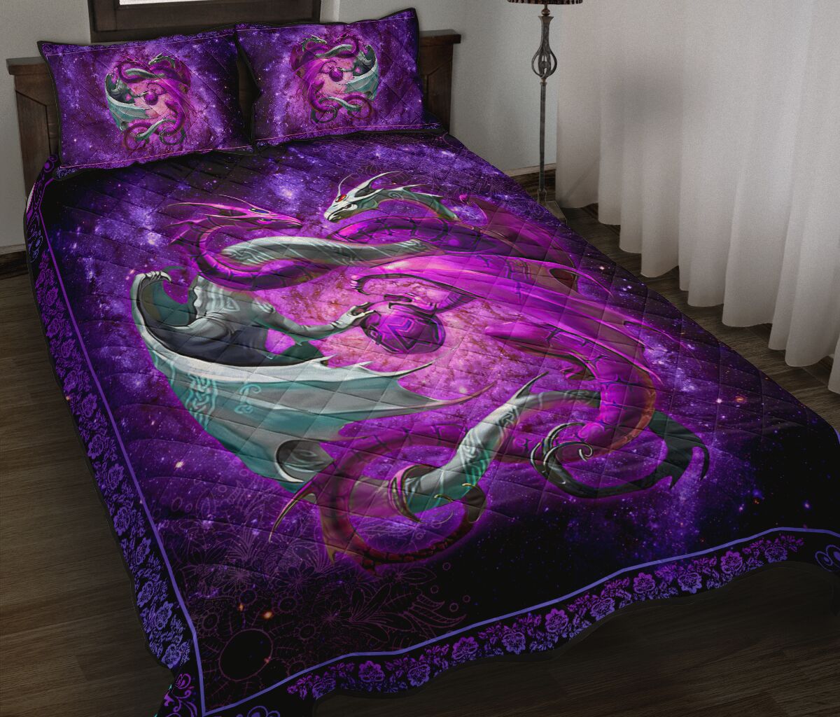 Dragon Galaxy Style Quilt Bed Set 378869