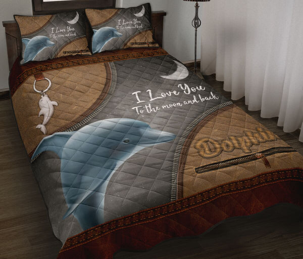 Dolphin Leather Quilt Bed Set - Love Quilt Bedding Set