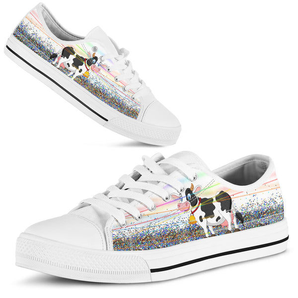 Cow Glitter - Low Top Shoe - Love Love Top Shoes