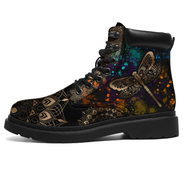 Dragonfly Henna With Watercolor Asboot - Tl - Love All Season Boots