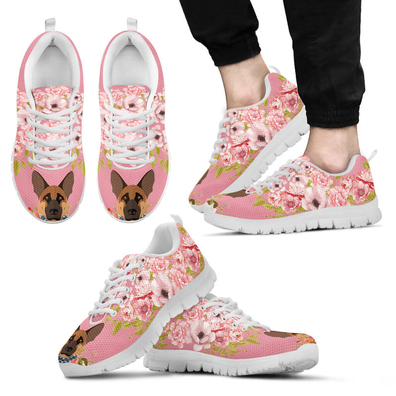 Dt German Shepherd Flower Shoes Sneakers, Running - Love Sneakers