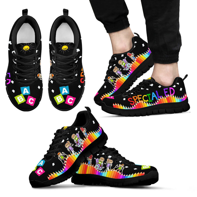 Special Ed All Black Shoes Sneakers, Runni- Love Sneakers