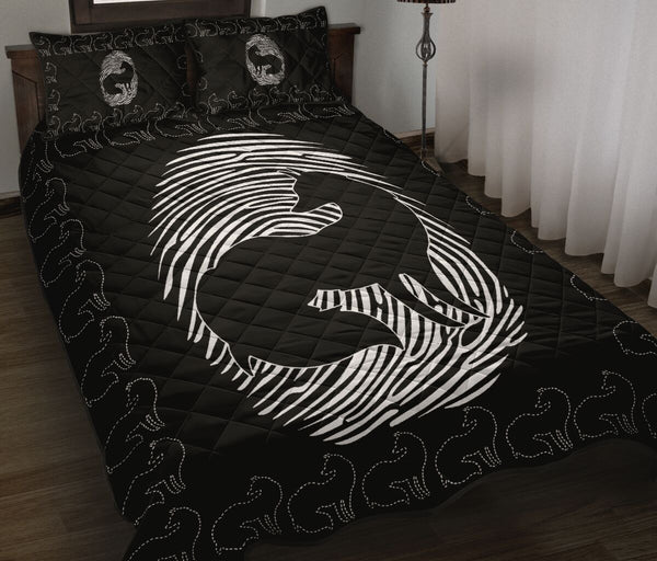 Fox Fingerprint Style Quilt Bed Set- Love Quilt Bedding Set