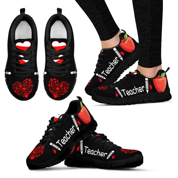 Teacher Heart Icon Shoes Sneakers, Running Shoes, Shoes For Women, Shoes For Men, Custom Sh- Love Sneakers