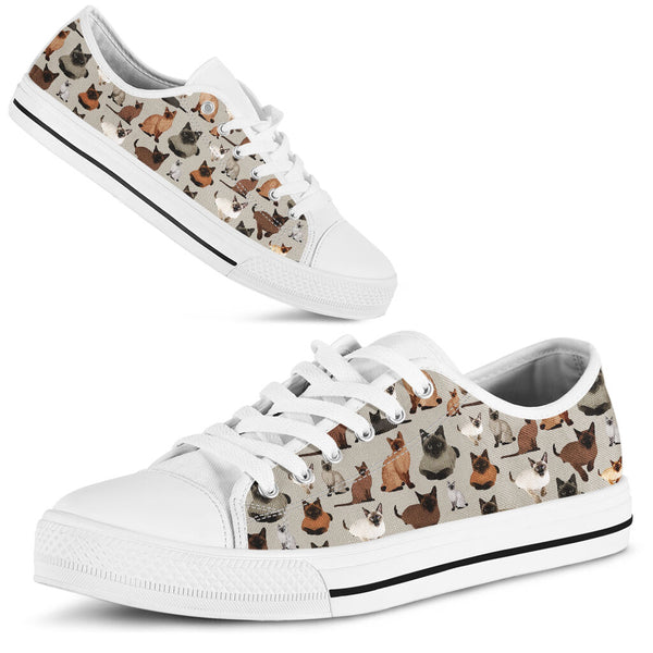 Siamese Cat Pattern Low Top Shoes