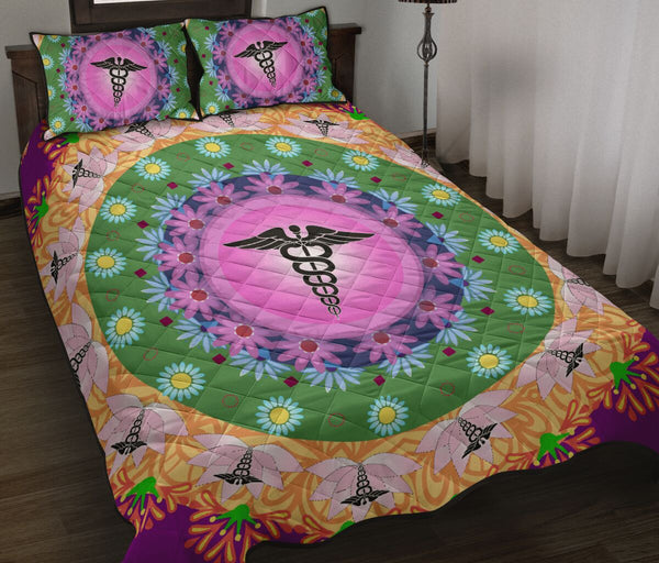 Nurse Flower Color - Bed Set - Love Quilt Bedding Set