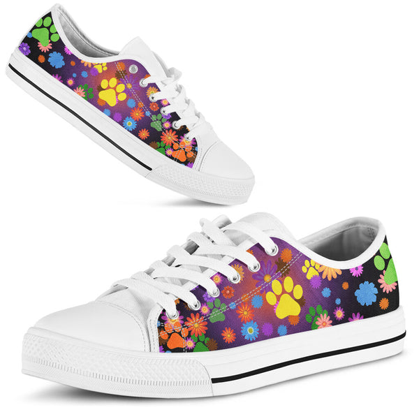 Dog Paw Flower Color - Low Top Shoe - Love Love Top Shoes