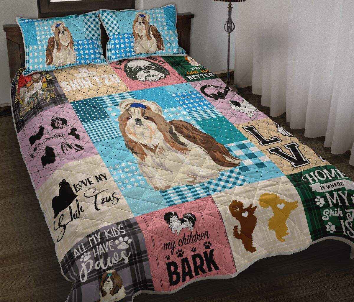 Shih Tzu Caro - Quilt Bed Set - Love Quilt Bedding Set