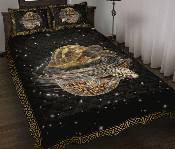 Turtle Reflection Mandala Style Quilt Bed Set - Love Quilt Bedding Set